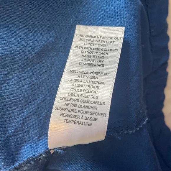 Cleo blue ruffle full front canvas  jacket coat spring summer fall - Picture 12 of 13